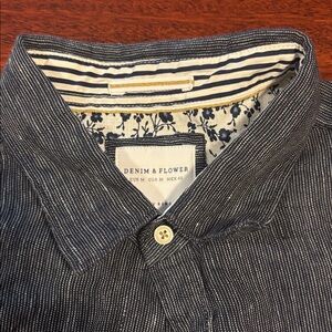 Denim & Flower Men's Striped Black Shirt